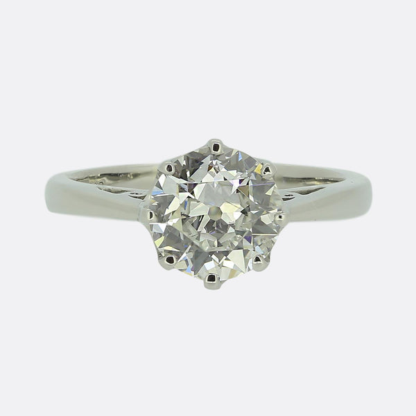 1.75 Carat Old Cut Diamond Solitaire Ring