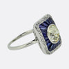 Art Deco 1.90 Carat Diamond and Sapphire Dress Ring