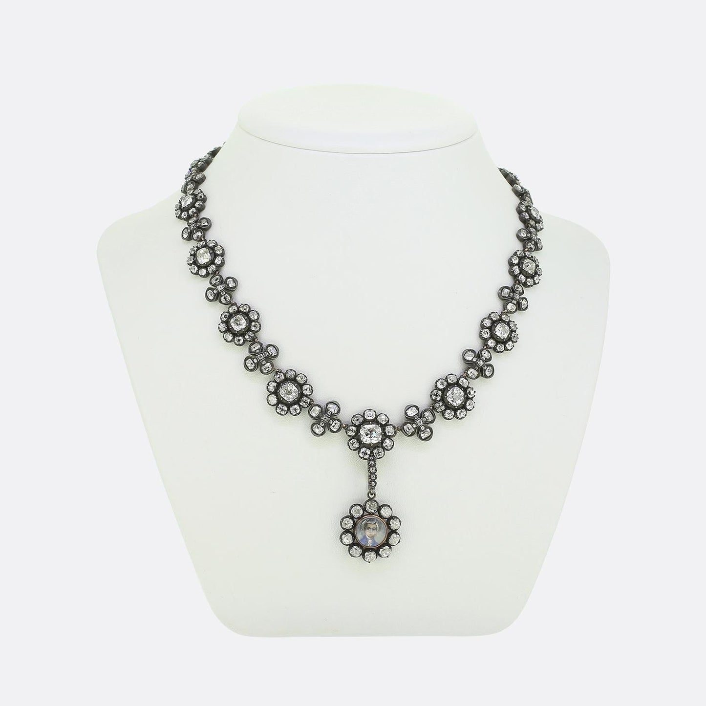 Antique 24.00 Carat Diamond Pansy Necklace
