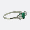 Art Deco Emerald and Diamond Three Stone Ring