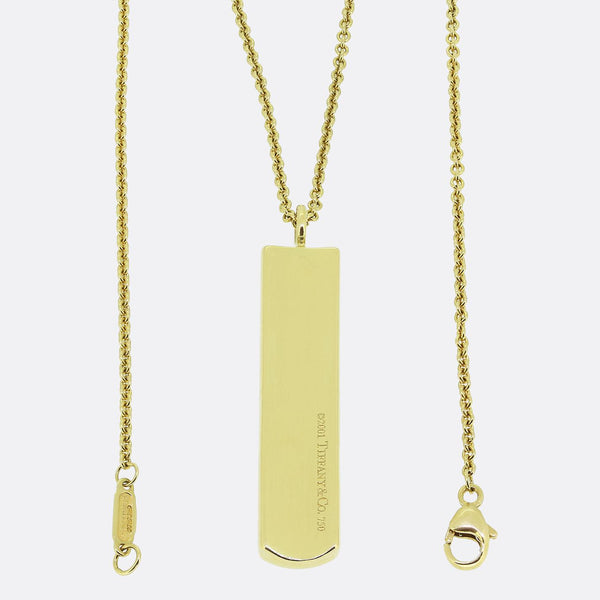 Tiffany & Co. 1837 Gold Bar Pendant Necklace