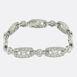 Chaumet Art Deco 9.50 Carat Diamond Bracelet