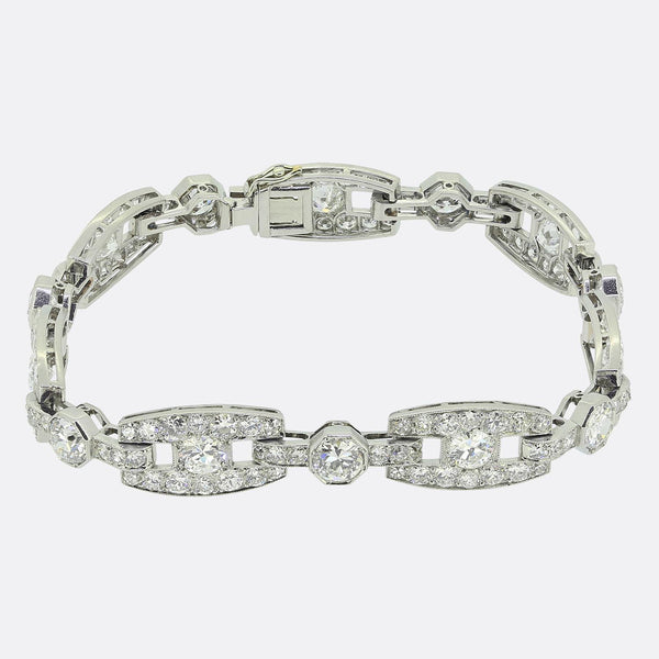 Chaumet Art Deco 9.50 Carat Diamond Bracelet