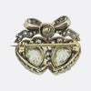 Victorian Diamond Double Heart Pendant Brooch