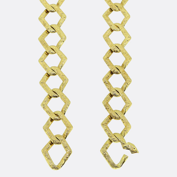 Vintage Textured Chain Necklace