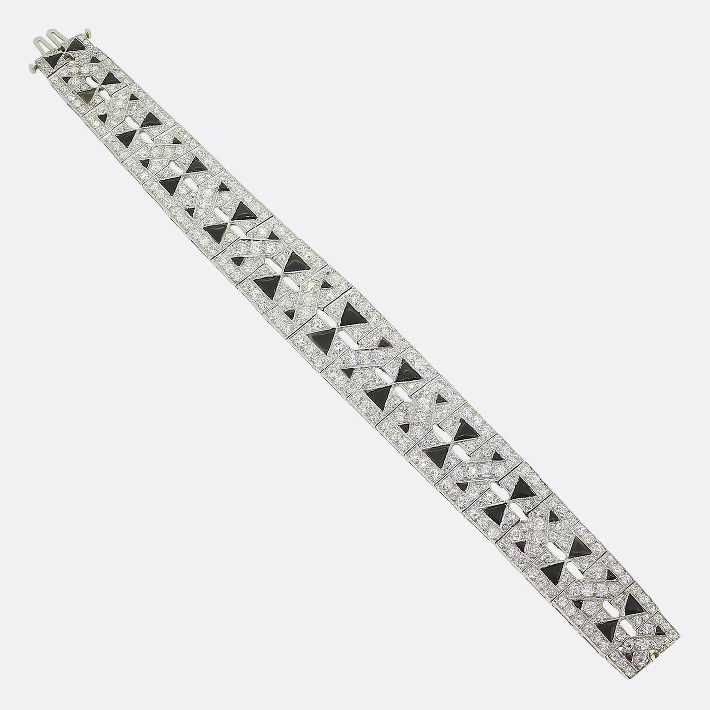 Art Deco Onyx and Diamond Bracelet