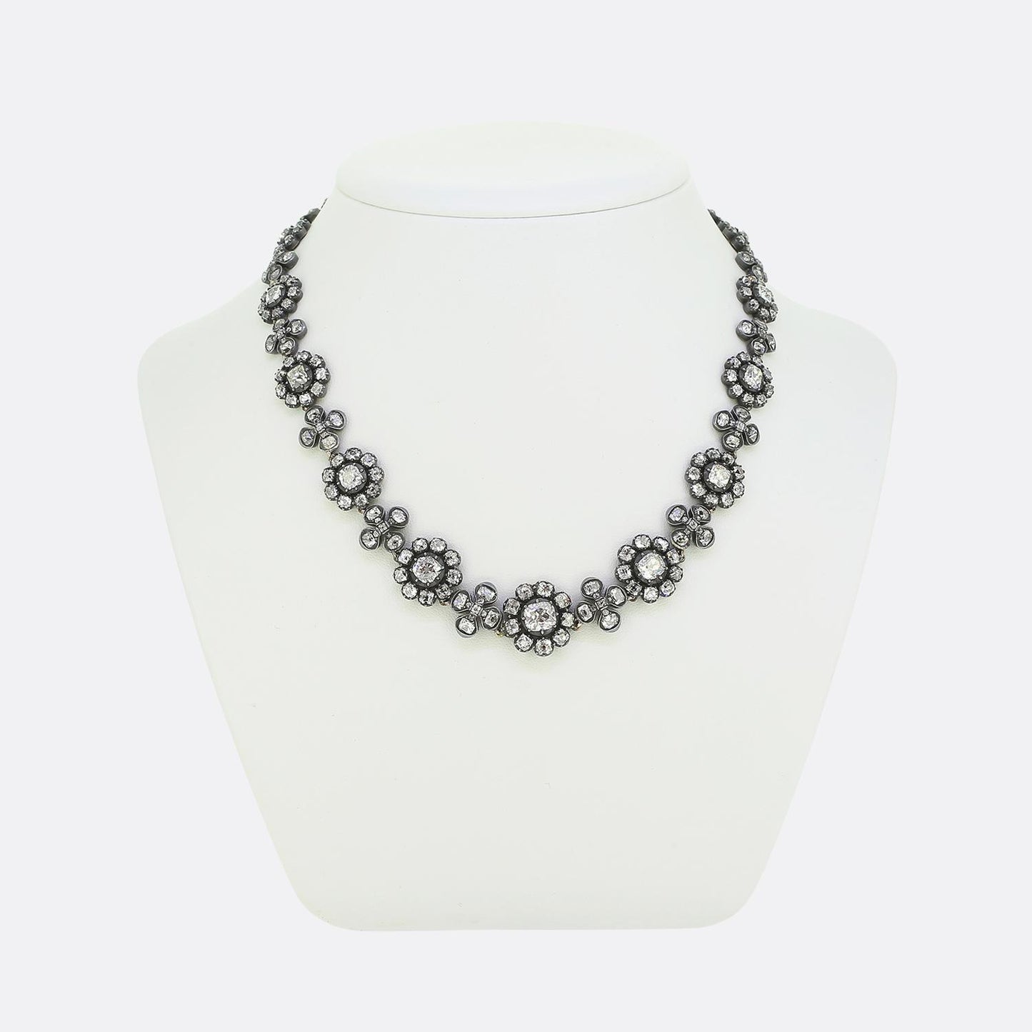 Antique 24.00 Carat Diamond Pansy Necklace