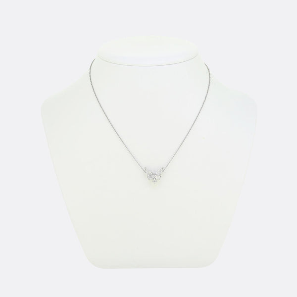 2.88 Carat Diamond Butterfly Necklace
