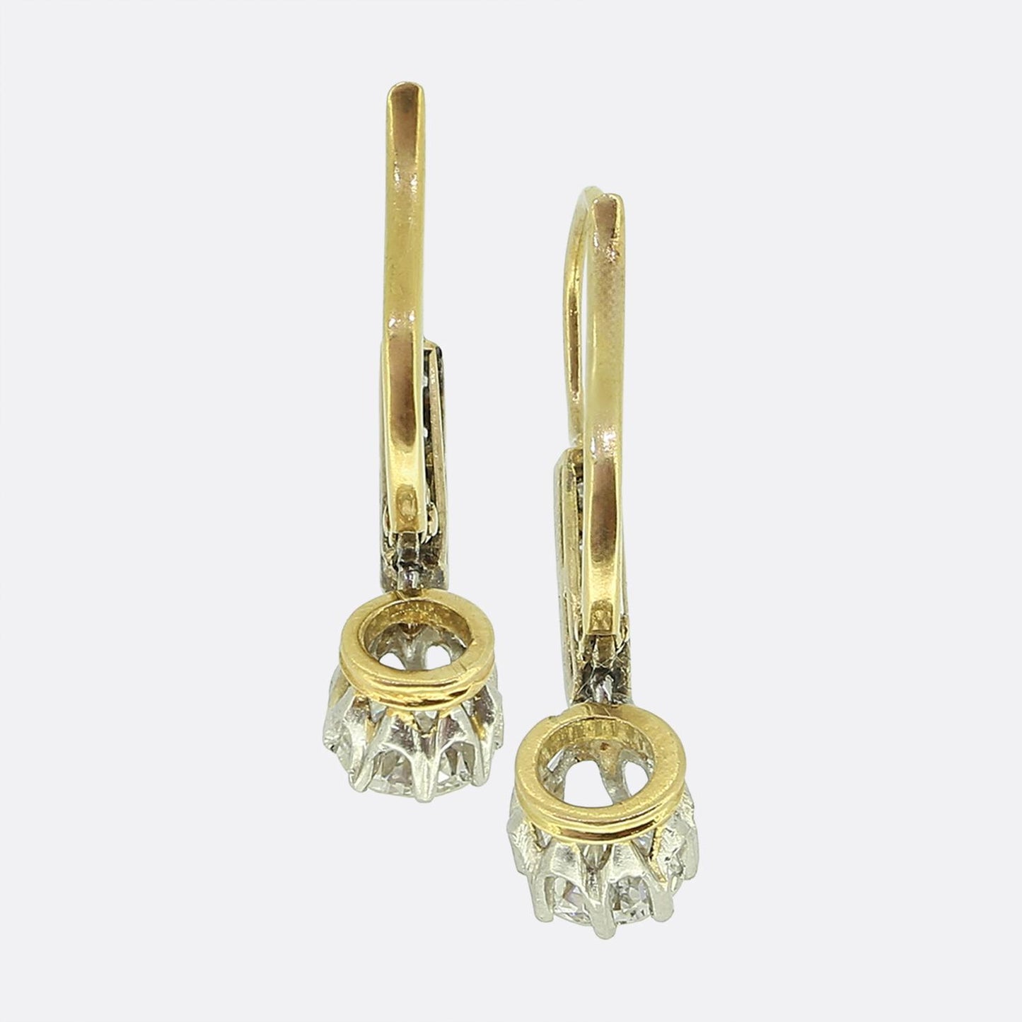 Art Deco Old Cut Diamond Drop Earrings