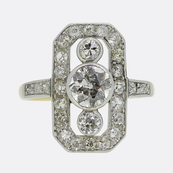 Edwardian Diamond Tablet Ring