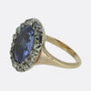 Georgian Sapphire and Diamond Cluster Ring