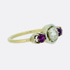 Edwardian Ruby and Diamond Three-Stone Ring