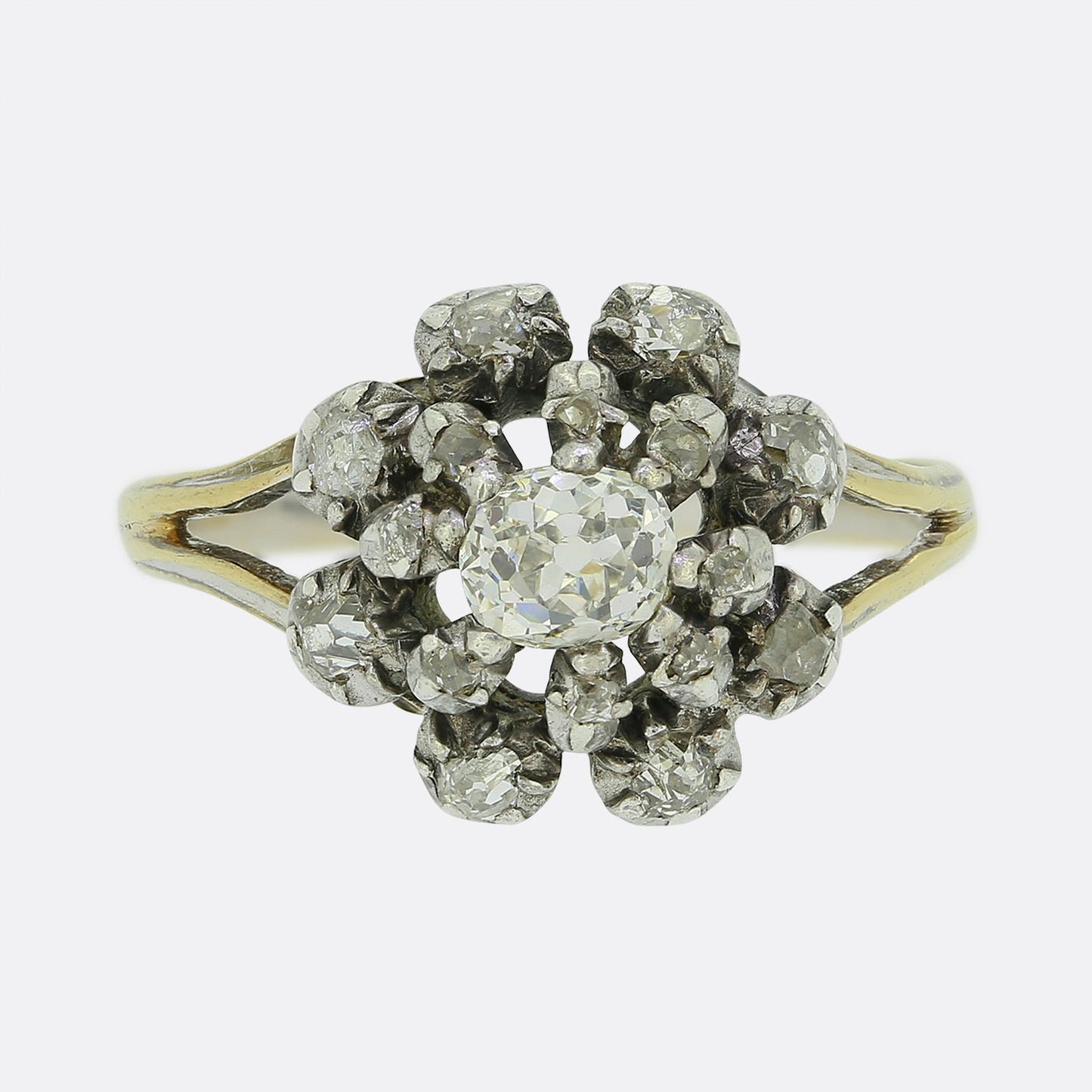 Victorian Old Cut Diamond Cluster Ring