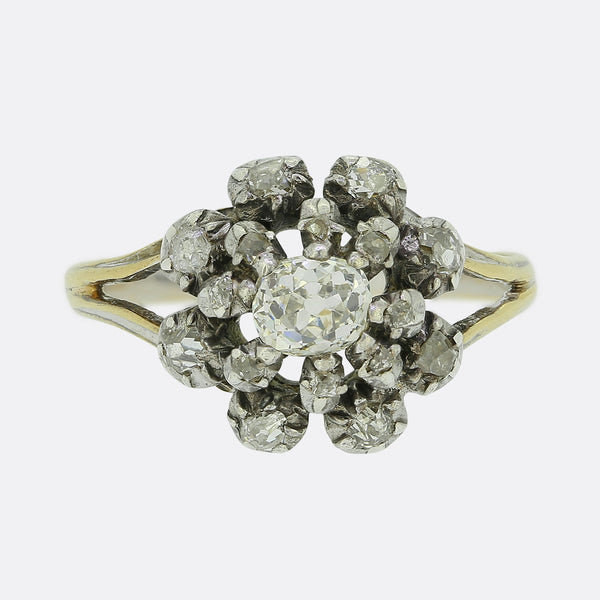 Victorian Old Cut Diamond Cluster Ring