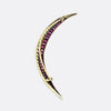 Victorian Ruby and Pearl Crescent Brooch