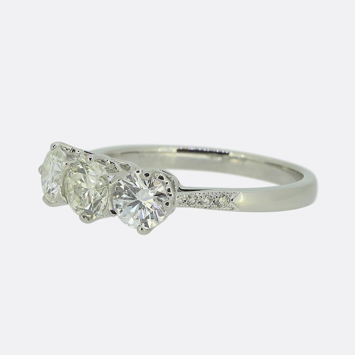 1.23 Carat Diamond Three-Stone Ring