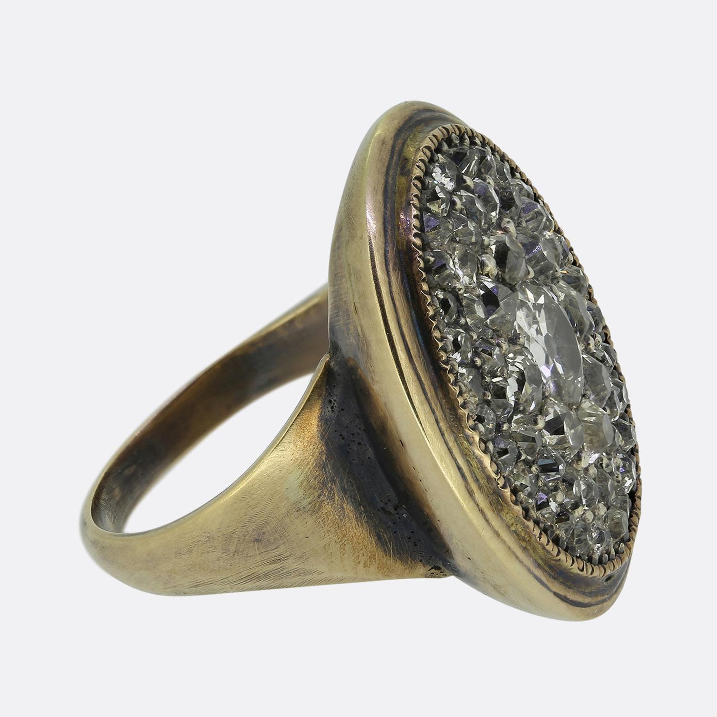 Georgian Old Cut Diamond Cluster Dress Ring