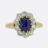 Antique Sapphire and Diamond Cluster Ring