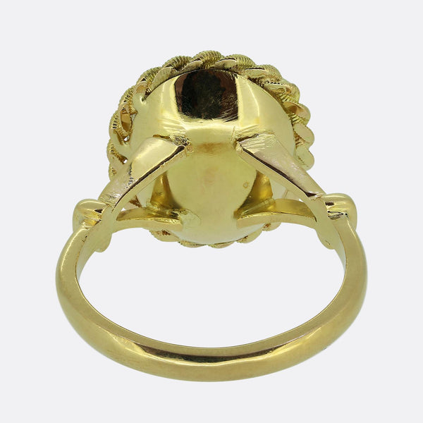 Victorian Style Natural Pearl and Enamel Dress Ring