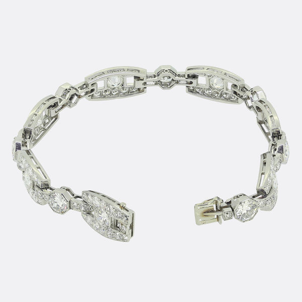 Chaumet Art Deco 9.50 Carat Diamond Bracelet