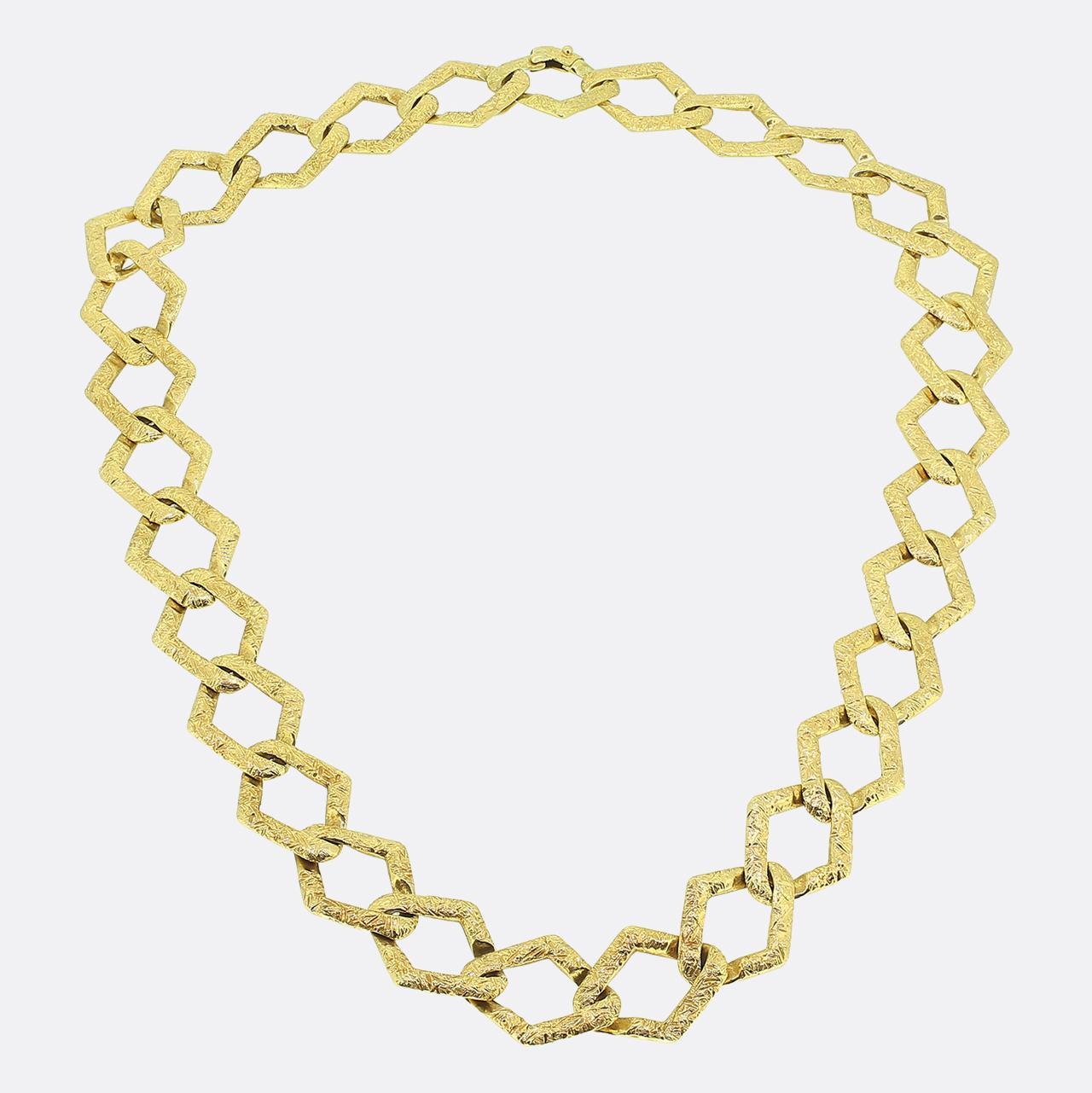 Vintage Textured Chain Necklace
