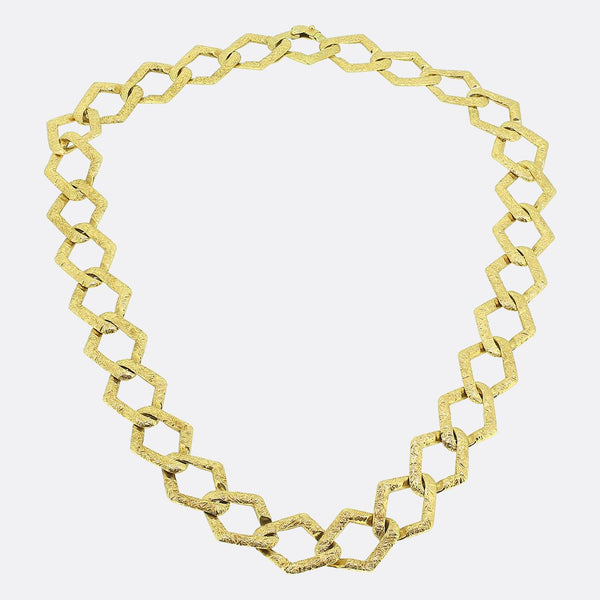 Vintage Textured Chain Necklace