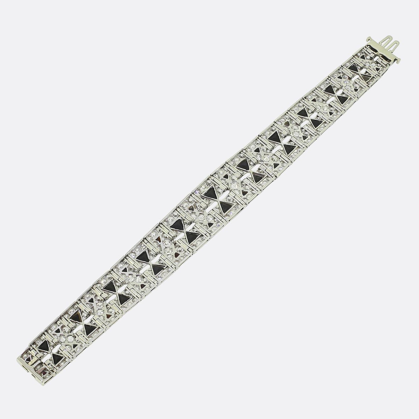 Art Deco Onyx and Diamond Bracelet