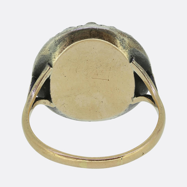 Georgian Brown and White Diamond Cluster Ring
