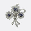 Vintage Sapphire and Diamond Flower Brooch