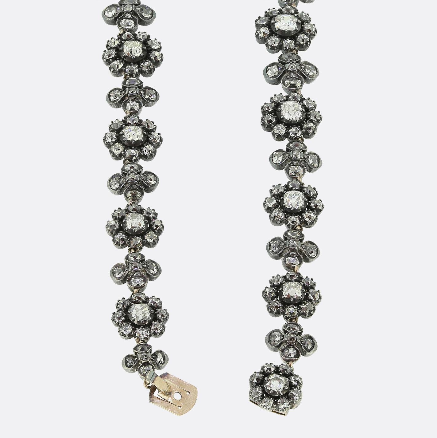 Antique 24.00 Carat Diamond Pansy Necklace