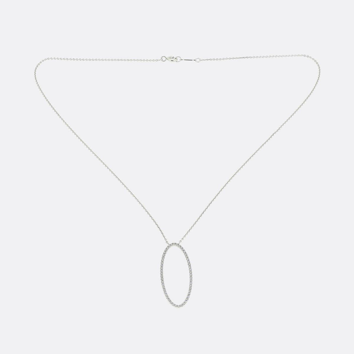 Tiffany & Co. Metro Diamond Oval Pendant