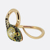 Antique 0.70 Carat Diamond Enamelled Snake Ring