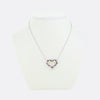 Tiffany & Co Large Pink Sapphire and Diamond Heart Pendant Necklace