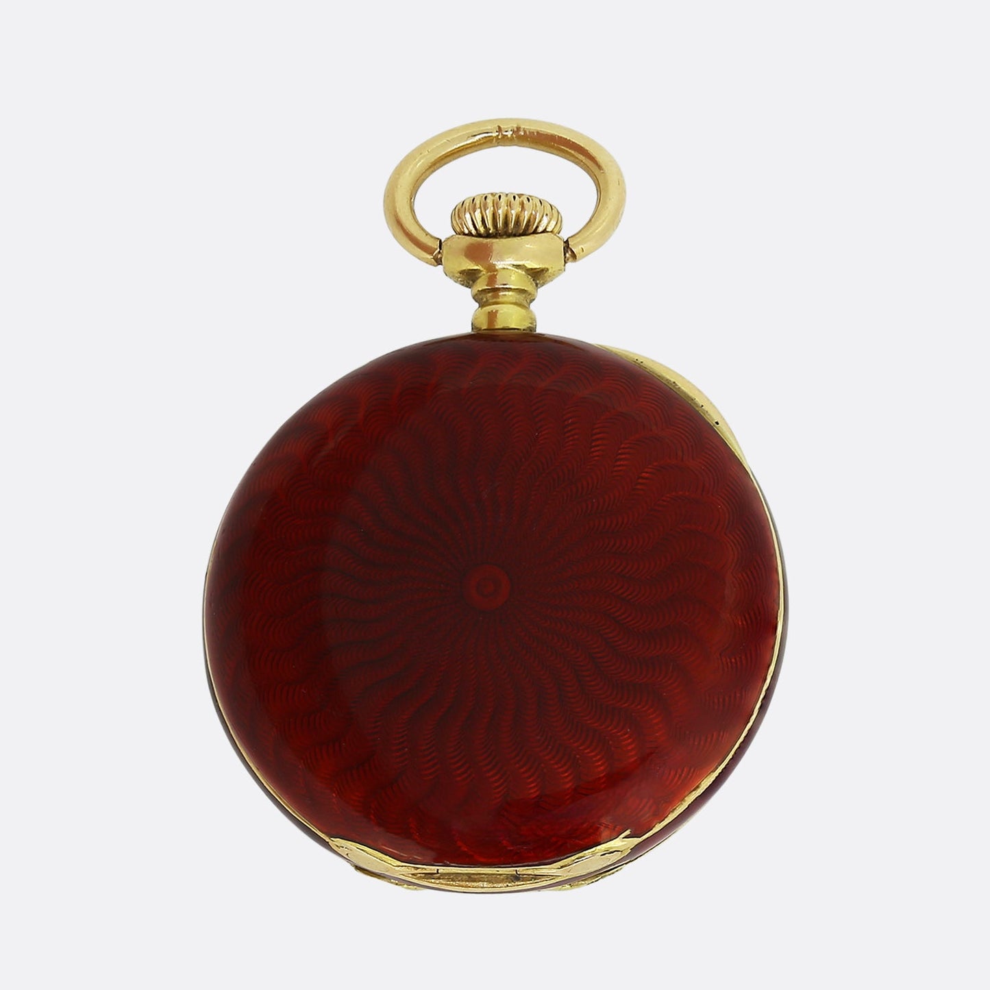Patek Phillipe Red Guilloché Enamel Pendant Watch