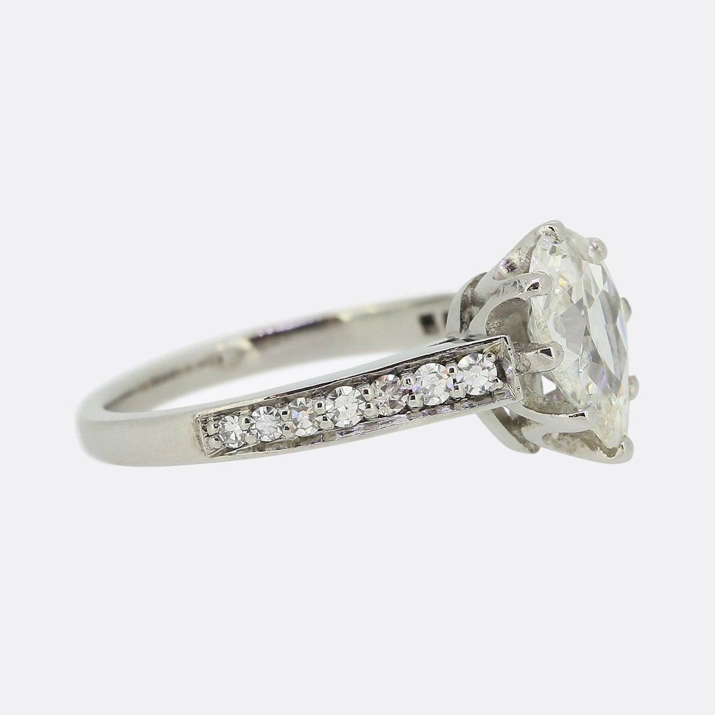 Edwardian 1.40 Carat Pear Cut Diamond Ring