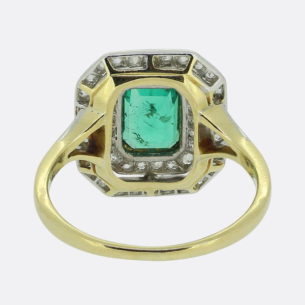 Art Deco Emerald and Diamond Ring