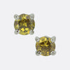 0.72 Carat Fancy Yellow Diamond Stud Earrings