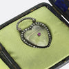 Georgian Ruby Diamond and Rock Crystal Heart Pendant Brooch