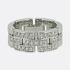 Cartier Maillon Panthère Triple Row Half-Paved Diamond Ring Size L (52)