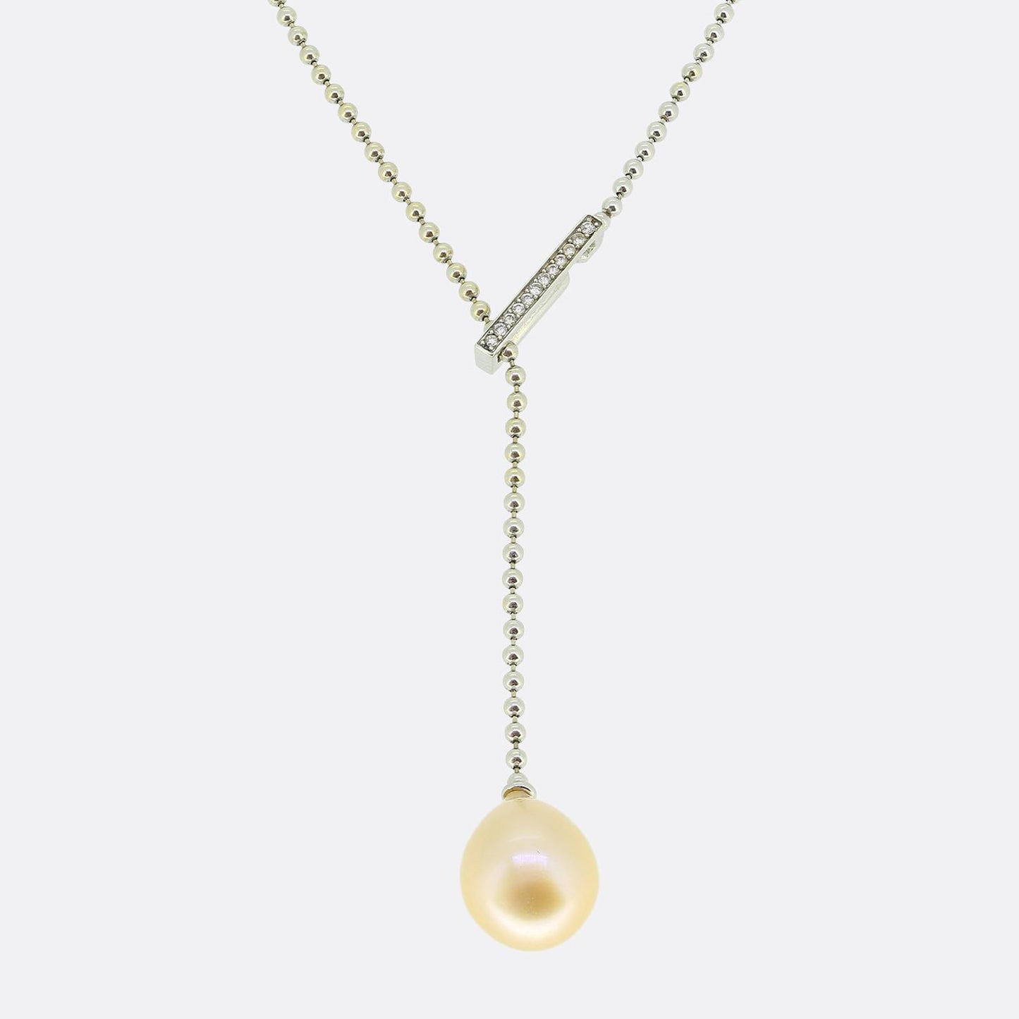 Boodles Pearl and Diamond Drop Necklace