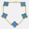 Van Cleef & Arpels Vintage Alhambra Five Motif Blue Agate Bracelet