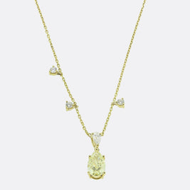 2.11 Carat Fancy Yellow Diamond Necklace