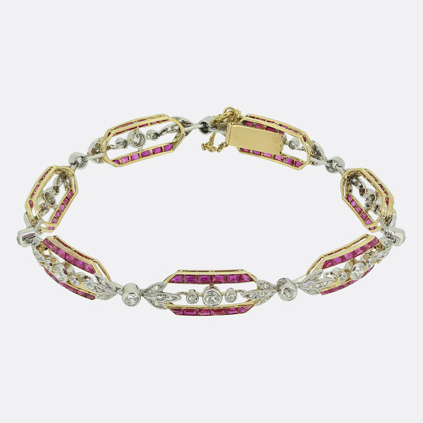 Marret Frères Belle Époque Ruby and Diamond Bracelet