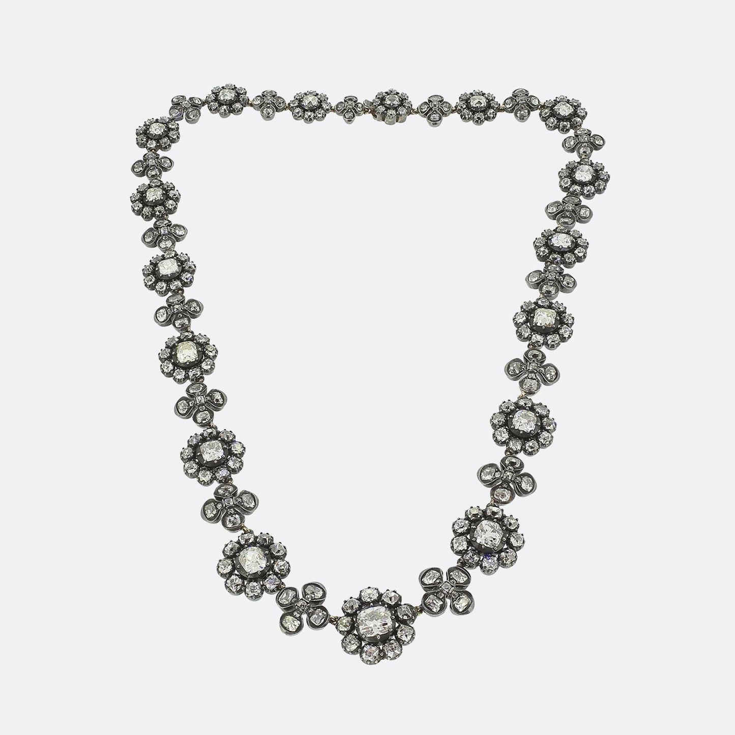 Antique 24.00 Carat Diamond Pansy Necklace
