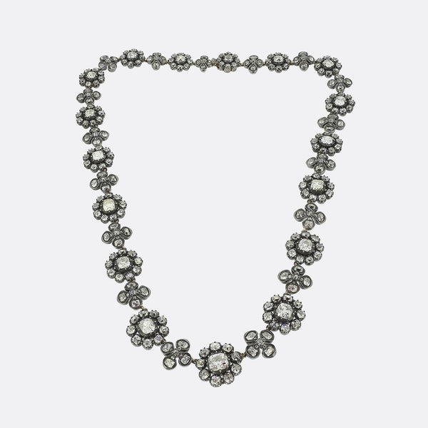 Antique 24.00 Carat Diamond Pansy Necklace
