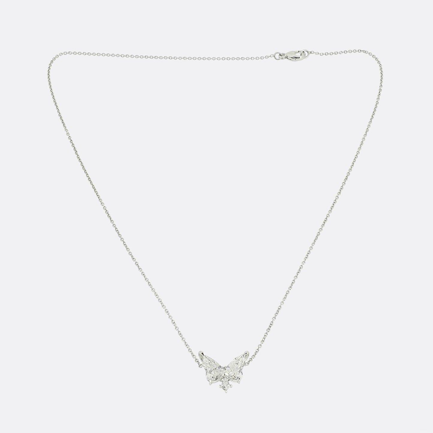 2.88 Carat Diamond Butterfly Necklace