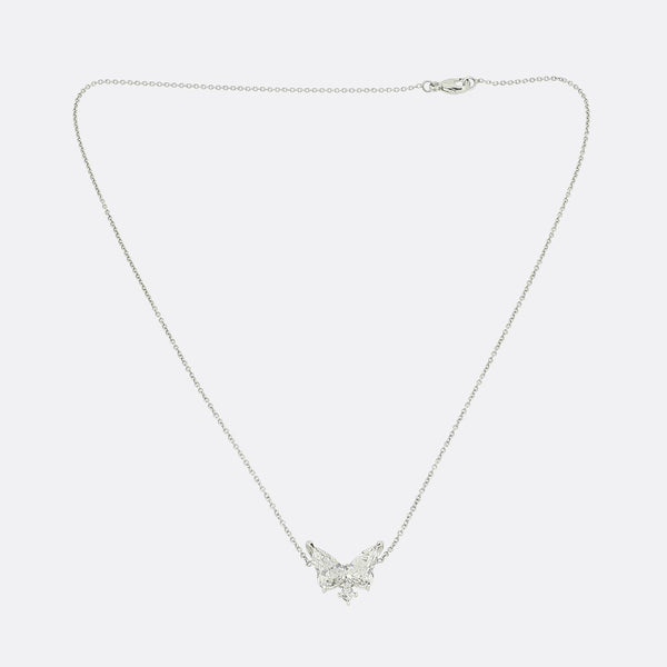2.88 Carat Diamond Butterfly Necklace