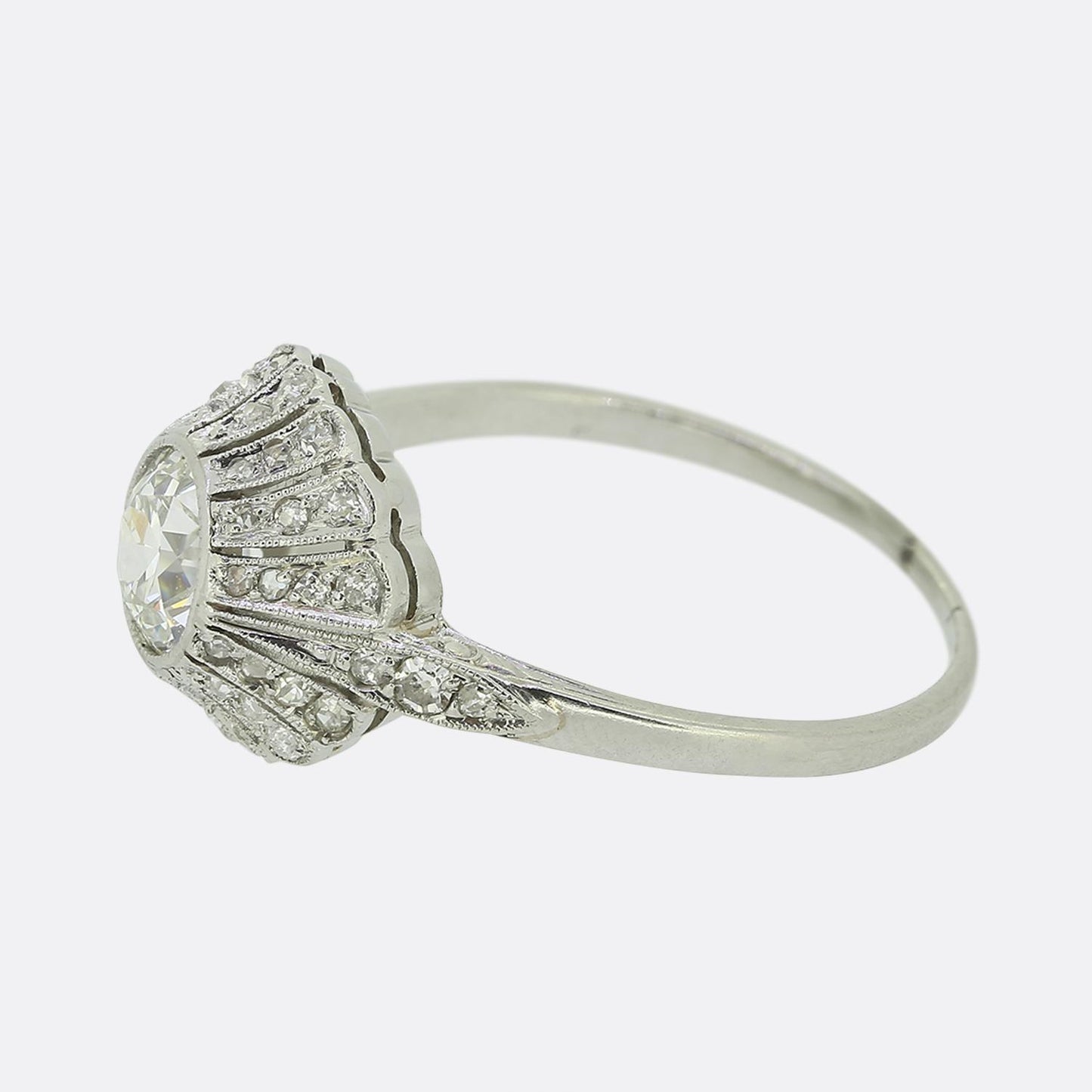 Art Deco 0.70 Carat Old Cut Diamond Ring