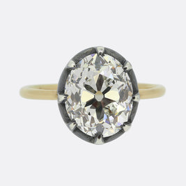 Georgian Style 4.34 Carat Old Cut Diamond Solitaire Ring