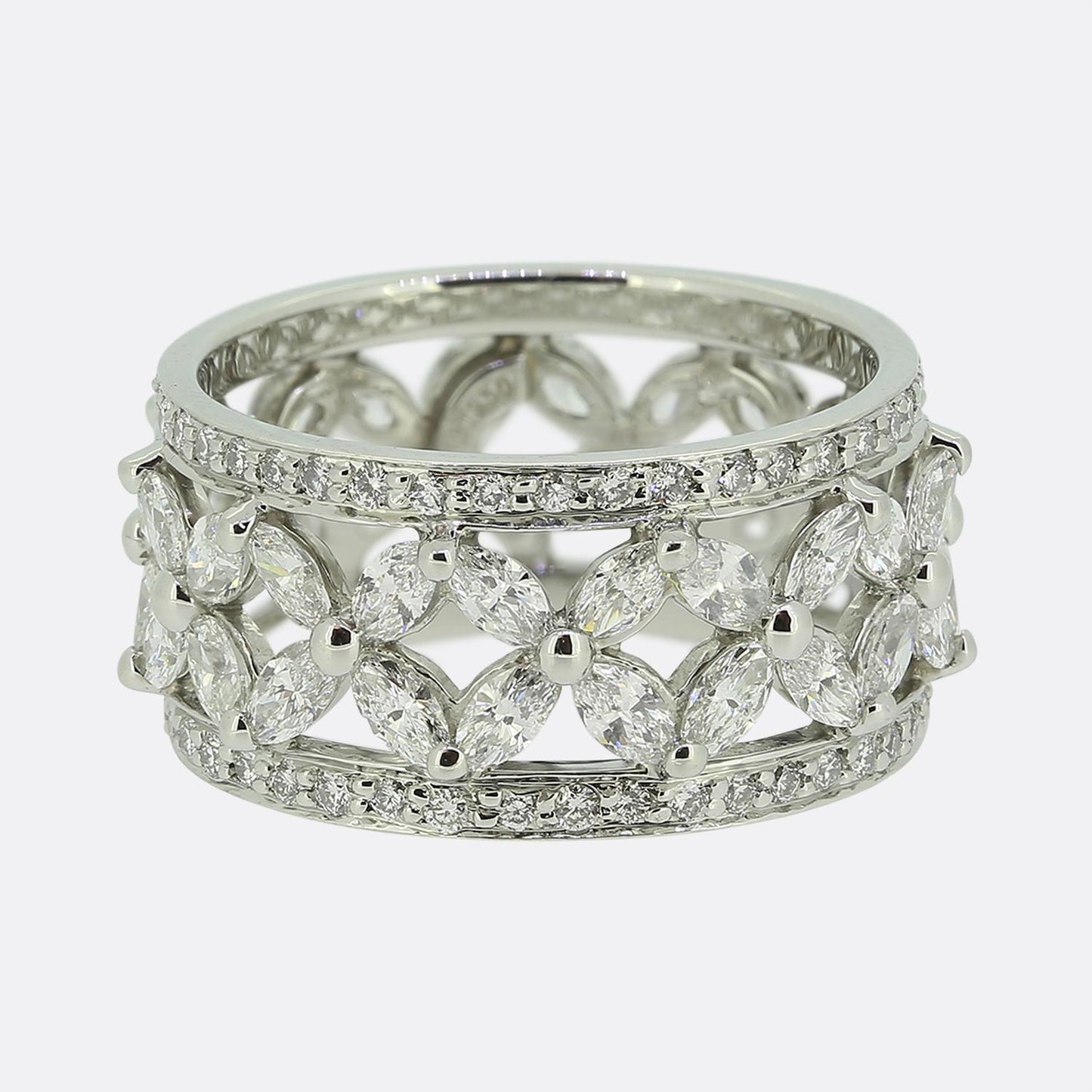 Tiffany & Co. Victoria Diamond Band Ring Size J 1/2 (49.5)